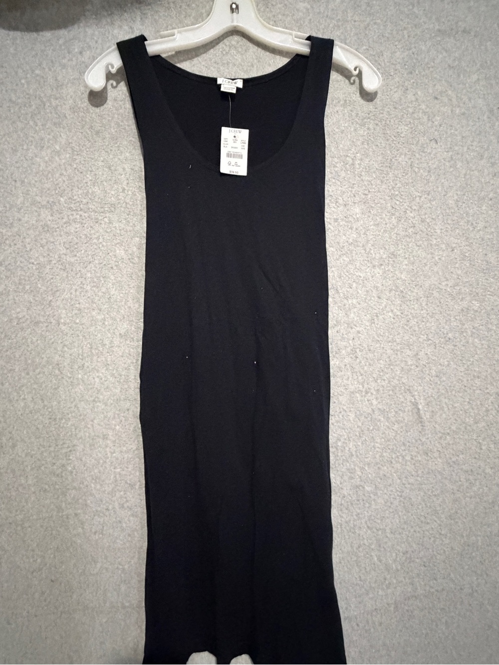 J. Crew Black Ribbed Midi Tank Dress with sparkles